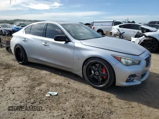 2014 Infiniti Q50 Premium with VIN JN1BV7AP6EM673747, listed as a Copart auction lot 50327265 with 136,288 mi miles and Salvage Title. Bid and sale history available at carsss.com. Image 4.