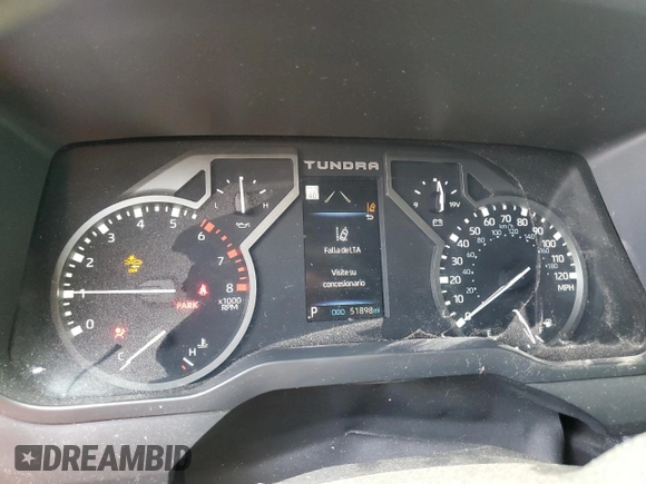 2022 Toyota Tundra SR z VIN 5TFKB5AA5NX008200, wystawiony jako Copart lot #51174545 z przebiegiem 51 898 mil mil oraz Szkoda całkowita • Salvage title. Historia ofert i sprzedaży dostępna na DreamBid. Obrazek 9.
