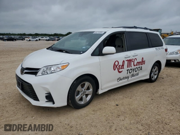 2019 Toyota Sienna LE Auto Access Seat with VIN 5TDKZ3DC9KS977464, listed as a Copart auction lot 54574395 with 111,346 mi miles and Salvage Title. Bid and sale history available at DreamBid. Image 1.