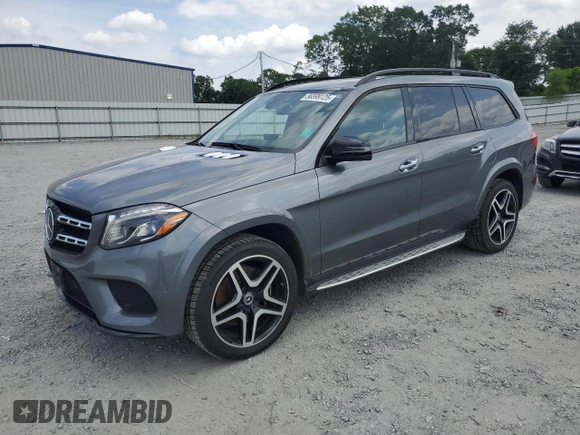 2018 Mercedes-Benz GLS 550 with VIN 4JGDF7DEXJB134109, listed as a Copart auction lot 56599125 with 62,280 mi miles and Salvage title. Bid and sale history available at DreamBid. Image 1.