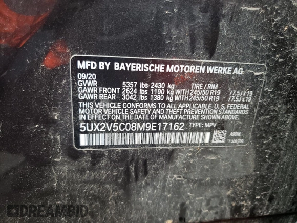 2021 BMW X4 M40i with VIN 5UX2V5C08M9E17162, listed as a Copart auction lot 67602073 with 33,879 mi miles. Bid and sale history available at carsss.com. Image 13.