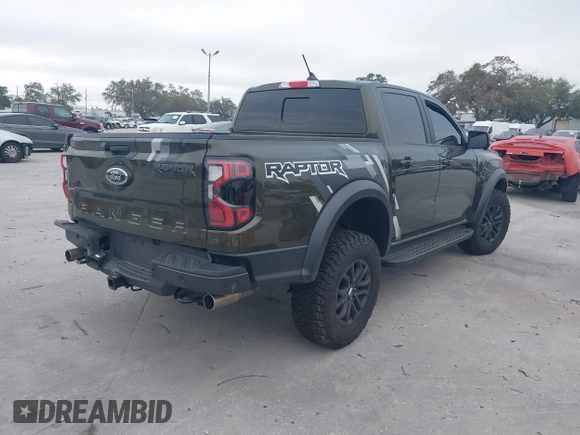 2024 Ford Ranger Raptor with VIN 1FTER4LR2RLE05950, listed as a IAAI auction lot 41590870 with 10,891 mi miles. Bid and sale history available at carsss.com. Image 4.