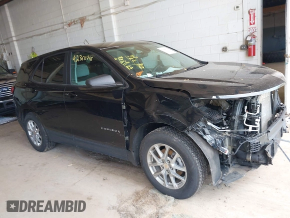 2023 Chevrolet Equinox LS with VIN 3GNAX5EG4PL262966, listed as a IAAI auction lot 42360716 with 68,687 mi miles and . Bid and sale history available at DreamBid. Image 1.