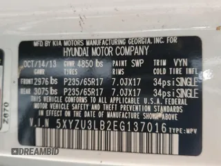 2014 Hyundai Santa Fe Sport with VIN 5XYZU3LB2EG137016, listed as a Copart auction lot 53157495 with 258,719 mi miles and Clean Title. Bid and sale history available at carsss.com. Image 13.