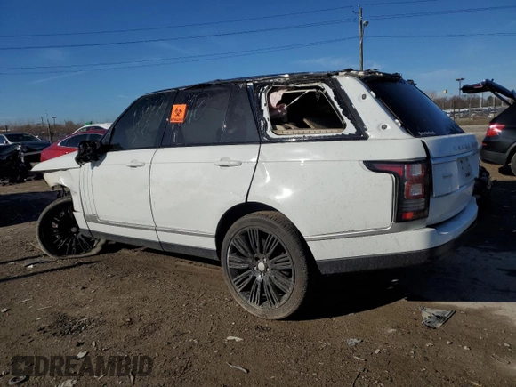 2014 Land Rover Range Rover Supercharged z VIN SALGS2EF3EA145965, wystawiony jako Copart lot #49344005 z przebiegiem Nie podano mil oraz Szkoda całkowita • Salvage title. Historia ofert i sprzedaży dostępna na DreamBid. Obrazek 2.