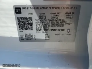 2022 GMC Sierra 1500 Limited SLT with VIN 3GTU9DEL9NG112185, listed as a Copart auction lot 46076825 with 22,228 mi miles and Salvage Title. Bid and sale history available at carsss.com. Image 14.