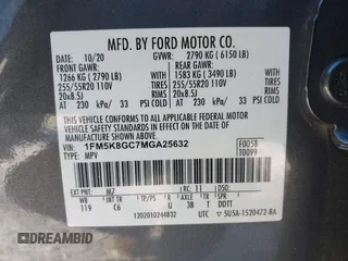 2021 Ford Explorer ST with VIN 1FM5K8GC7MGA25632, listed as a IAAI auction lot 41310228 with 55,573 mi miles. Bid and sale history available at carsss.com. Image 9.
