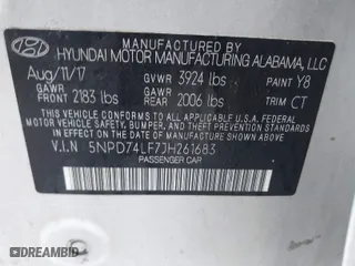 2018 Hyundai Elantra SE with VIN 5NPD74LF7JH261683, listed as a IAAI auction lot 41476314 with 105,758 mi miles. Bid and sale history available at carsss.com. Image 9.