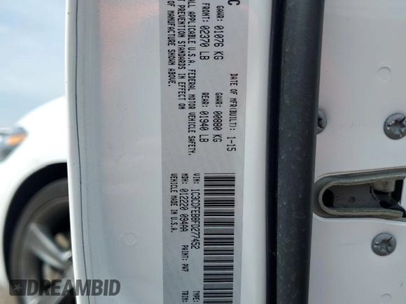 2015 Dodge Dart GT with VIN 1C3CDFEB8FD277452, listed as a Copart auction lot 61054415 with 40,714 mi miles and Salvage title. Bid and sale history available at DreamBid. Image 12.