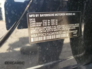 2016 BMW 7 Series 750i z VIN WBA7F0C57GGM20650, wystawiony jako Copart lot #57177555 z przebiegiem 113 632 mil mil oraz Tytuł czysty. Historia ofert i sprzedaży dostępna na DreamBid. Obrazek 12.