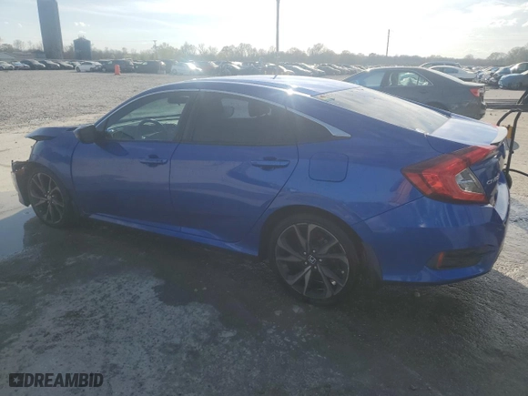 2019 Honda Civic Sedan Sport with VIN 19XFC2F84KE008123, listed as a Copart auction lot 48911895 with 112,196 mi miles and Salvage Title. Bid and sale history available at carsss.com. Image 2.