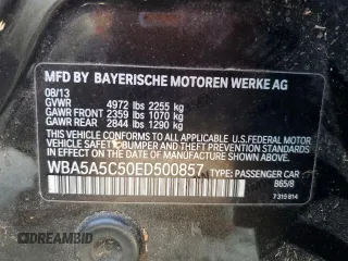2014 BMW 5 Series 528i with VIN WBA5A5C50ED500857, listed as a Copart auction lot 43080875 with Not Provided miles and Salvage Title. Bid and sale history available at DreamBid. Image 12.