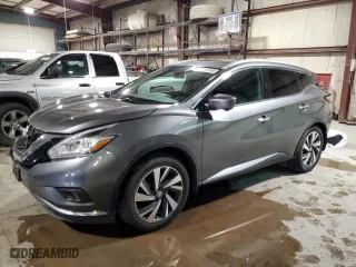 2015 Nissan Murano Platinum with VIN 5N1AZ2MG4FN285841, listed as a Copart auction lot 47592695 with 101,682 mi miles and Salvage Title. Bid and sale history available at carsss.com. Image 1.