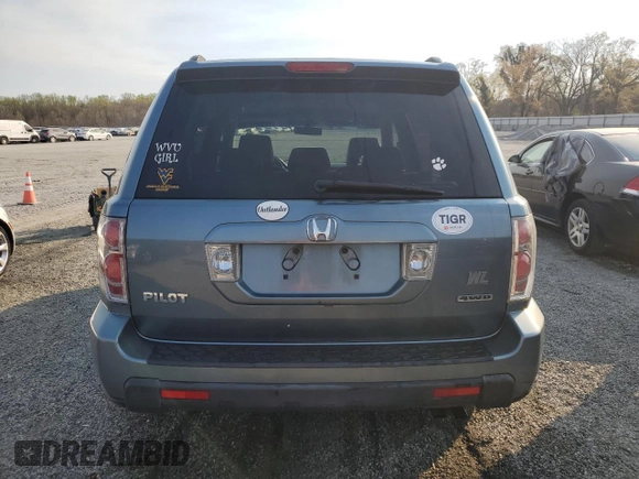 2007 Honda Pilot EX-L with VIN 2HKYF18567H534074, listed as a Copart auction lot 50892625 with 246,702 mi miles and Salvage Title. Bid and sale history available at carsss.com. Image 6.