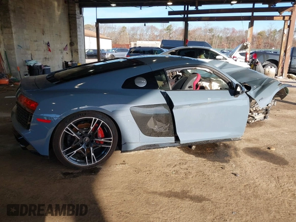 2023 Audi R8 performance quattro with VIN WUACEAFXXP7900496, listed as a IAAI auction lot 40968560 with Not Provided miles and . Bid and sale history available at DreamBid. Image 4.