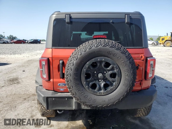 2024 Ford Bronco Wildtrak with VIN 1FMEE2BP4RLB23952, listed as a Copart auction lot 57058835 with 12,180 mi miles and Non repairable. Bid and sale history available at DreamBid. Image 6.