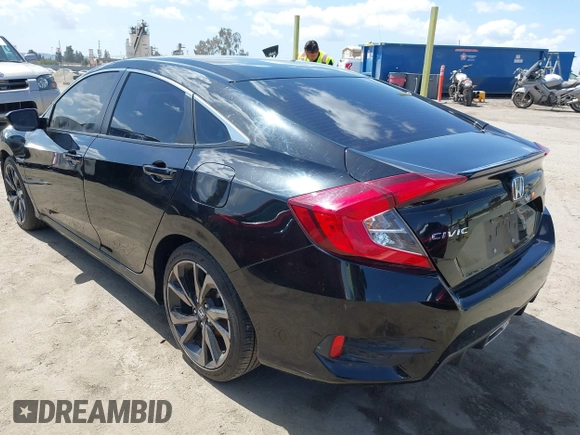2020 Honda Civic Sedan Sport with VIN 2HGFC2F82LH593033, listed as a IAAI auction lot 41921409 with 20,614 mi miles. Bid and sale history available at carsss.com. Image 3.