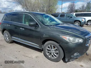 2013 Infiniti JX35 with VIN 5N1AL0MM0DC302090, listed as a IAAI auction lot 41945285 with 198,767 mi miles. Bid and sale history available at carsss.com. Image 1.