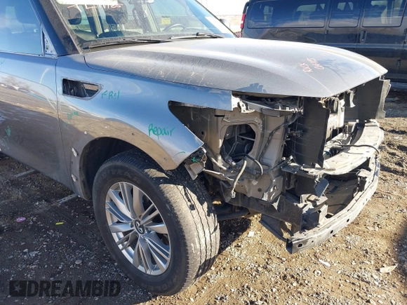 2020 Infiniti QX80 Luxe with VIN JN8AZ2NE5L9253264, listed as a IAAI auction lot 41012767 with 106,672 mi miles and . Bid and sale history available at DreamBid. Image 6.
