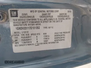 2007 Chevrolet Uplander LS Fleet with VIN 1GNDV23117D101352, listed as a IAAI auction lot 41977504 with 223,749 mi miles and . Bid and sale history available at DreamBid. Image 9.