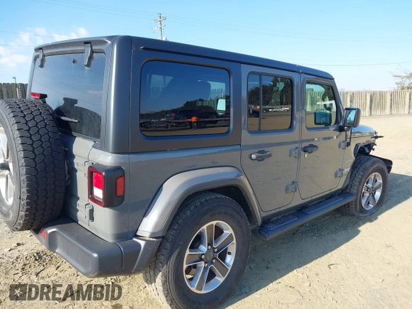 2018 Jeep Wrangler Unlimited Sahara with VIN 1C4HJXEN9JW303094, listed as a IAAI auction lot 41491564 with 66,128 mi miles and . Bid and sale history available at DreamBid. Image 4.