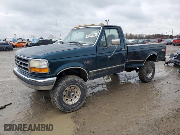 1997 Ford F-350 with VIN 1FTHF36G8VEB56577, listed as a Copart auction lot 84106284 with 126,868 mi miles and Salvage title. Bid and sale history available at DreamBid. Image 1.