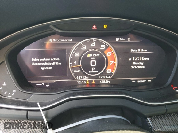 2019 Audi SQ5 Prestige with VIN WA1C4AFY5K2061298, listed as a Copart auction lot 59724374 with 65,712 mi miles and Salvage Title. Bid and sale history available at DreamBid. Image 9.