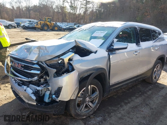 2021 GMC Terrain SLT with VIN 3GKALVEV9ML371572, listed as a IAAI auction lot 41173091 with 59,250 mi miles and . Bid and sale history available at carsss.com. Image 2.