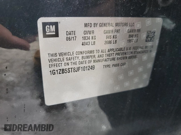 2018 Chevrolet Malibu LS with VIN 1G1ZB5ST8JF101249, listed as a Copart auction lot 52135495 with 90,335 mi miles and Salvage Title. Bid and sale history available at DreamBid. Image 12.