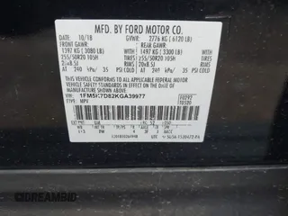 2019 Ford Explorer XLT z VIN 1FM5K7D82KGA39977, wystawiony jako IAAI lot #42190336 z przebiegiem 137 216 mil mil oraz . Historia ofert i sprzedaży dostępna na DreamBid. Obrazek 9.