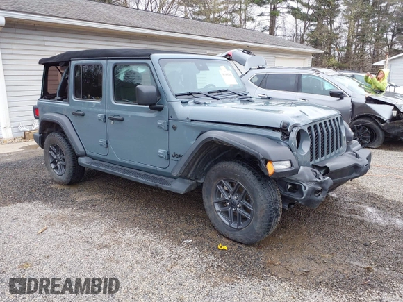 2024 Jeep Wrangler Sport S with VIN 1C4PJXDN3RW124591, listed as a IAAI auction lot 41984208 with 30,271 mi miles and . Bid and sale history available at DreamBid. Image 1.