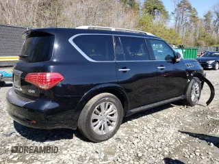 2017 Infiniti QX80 with VIN JN8AZ2NE5H9155228, listed as a Copart auction lot 50236635 with 105,676 mi miles and Salvage Title. Bid and sale history available at carsss.com. Image 3.
