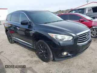 2013 Infiniti JX35 with VIN 5N1AL0MN0DC322283, listed as a IAAI auction lot 41743333 with 90,102 mi miles. Bid and sale history available at carsss.com. Image 1.