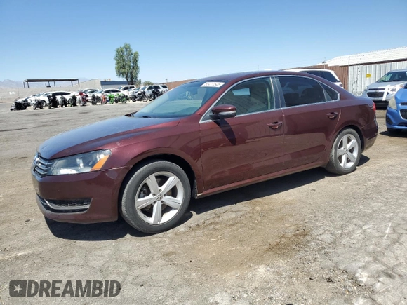 2013 Volkswagen Passat SE with VIN 1VWBN7A39DC123275, listed as a Copart auction lot 58411545 with 79,320 mi miles and Clean title. Bid and sale history available at DreamBid. Image 1.