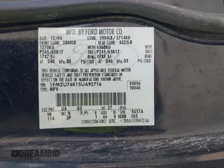 2005 Ford Explorer Eddie Bauer с VIN 1FMZU74K15UA92716, выставлен на аукционе IAAI как лот 42022695 с пробегом 191 424 миль миль и . История ставок и продаж доступна на DreamBid. Изображение 9.