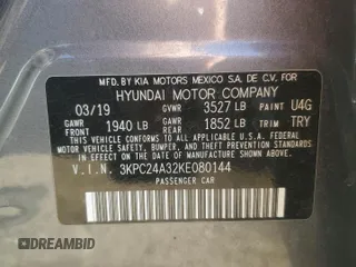 2019 Hyundai Accent SE with VIN 3KPC24A32KE080144, listed as a Copart auction lot 50579045 with 104,058 mi miles and Salvage Title. Bid and sale history available at carsss.com. Image 14.
