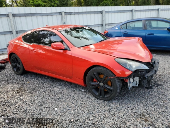 2010 Hyundai Genesis Coupe Grand Touring with VIN KMHHU6KH8AU007233, listed as a Copart auction lot 60843255 with Not provided miles and Salvage title. Bid and sale history available at DreamBid. Image 4.