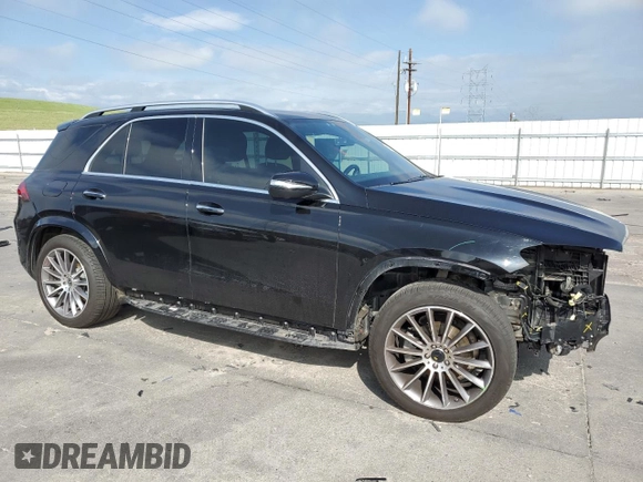 2021 Mercedes-Benz GLE 350 with VIN 4JGFB4KB2MA570877, listed as a Copart auction lot 58074685 with 15,253 mi miles and Salvage title. Bid and sale history available at DreamBid. Image 4.