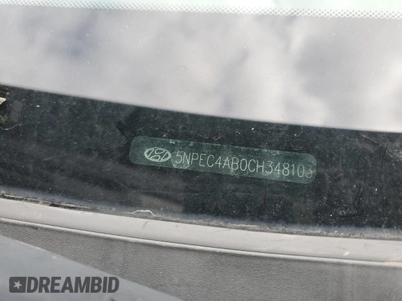 2012 Hyundai Sonata Limited with VIN 5NPEC4AB0CH348103, listed as a Copart auction lot 48302665 with 157,078 mi miles and Salvage Title. Bid and sale history available at DreamBid. Image 13.