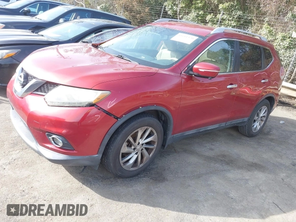 2014 Nissan Rogue SV with VIN 5N1AT2MT2EC851245, listed as a IAAI auction lot 41611370 with 172,157 mi miles. Bid and sale history available at carsss.com. Image 2.
