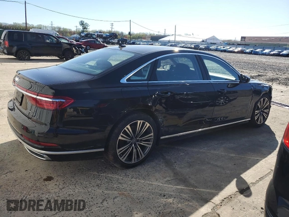 2020 Audi A8 L with VIN WAU8EAF83LN010663, listed as a Copart auction lot 49933994 with 35,756 mi miles. Bid and sale history available at carsss.com. Image 3.