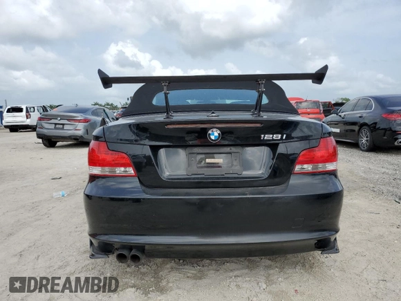 2011 BMW 1 Series 128i with VIN WBAUN1C55BVH83063, listed as a Copart auction lot 62858125 with Not provided miles and Clean title. Bid and sale history available at DreamBid. Image 6.