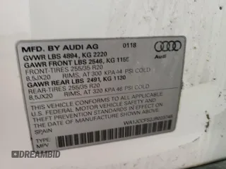 2018 Audi Q3 Premium Plus z VIN WA1JCCFS2JR023745, wystawiony jako Copart lot #86858734 z przebiegiem 83 720 mil mil oraz Szkoda całkowita • Salvage title. Historia ofert i sprzedaży dostępna na DreamBid. Obrazek 15.