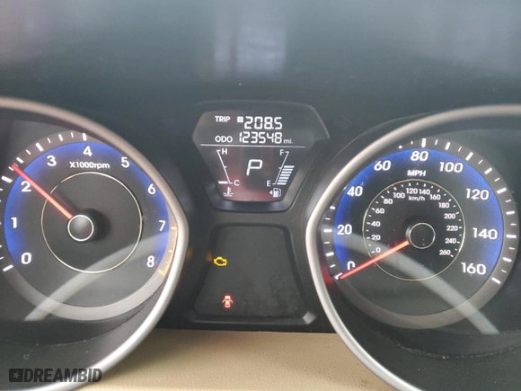 2013 Hyundai Elantra Limited with VIN KMHDH4AE2DU757732, listed as a Copart auction lot 51809055 with 123,548 mi miles and Salvage Title. Bid and sale history available at carsss.com. Image 9.