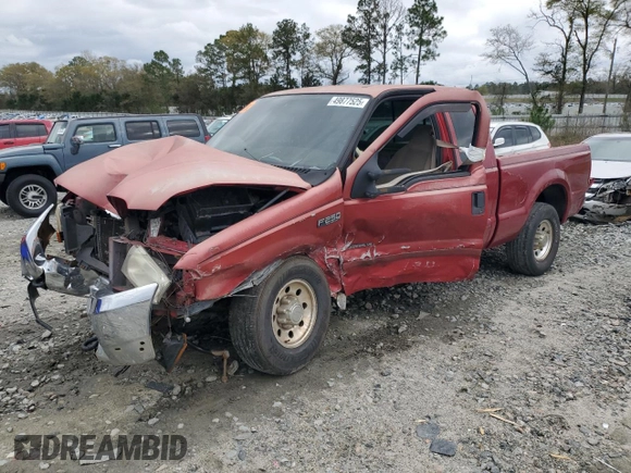 2001 Ford Super Duty F-250 XL with VIN 1FTNX20F41EA17549, listed as a Copart auction lot 49877525 with 288,902 mi miles and Salvage Title. Bid and sale history available at carsss.com. Image 1.