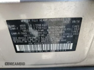 2017 Subaru Outback Limited with VIN 4S4BSENC8H3244424, listed as a Copart auction lot 63711535 with 114,960 mi miles and Salvage title. Bid and sale history available at DreamBid. Image 14.