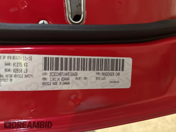 2017 Chrysler 300 S Alloy Edition with VIN 2C3CCABT1HH516428, listed as a Copart auction lot 77849064 with Not Provided miles and Clean Title. Bid and sale history available at DreamBid. Image 10.