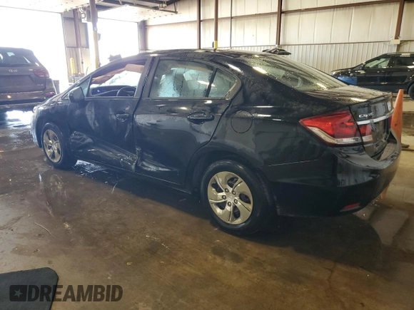 2014 Honda Civic LX with VIN 19XFB2F57EE202917, listed as a Copart auction lot 55391425 with 127,198 mi miles and Salvage Title. Bid and sale history available at carsss.com. Image 2.