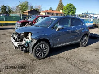 2017 FIAT 500X Lounge with VIN ZFBCFYDB0HP601372, listed as a Copart auction lot 56593345 with 44,962 mi miles and Salvage title. Bid and sale history available at DreamBid. Image 1.