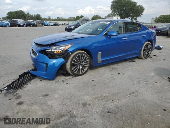 2018 Kia Stinger Premium with VIN KNAE25LA1J6014938, listed as a Copart auction lot 50410295 with 93,668 mi miles and Salvage Title. Bid and sale history available at DreamBid. Image 1.